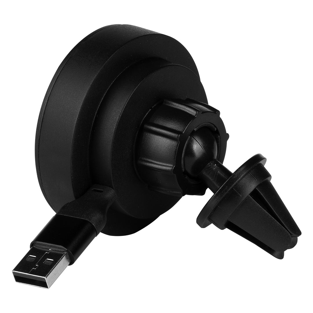 WADE, držač i bežični punjač mobilnih telefona za automobil, 15w sa magnetom, crni