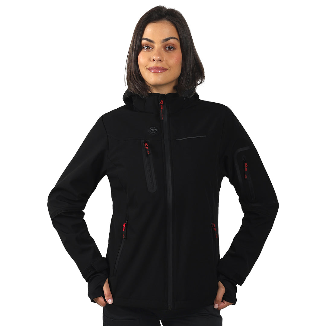 PANTHER THERMO WOMEN, ženska softshell jakna sa ugrađenim grejačima, crna - Crna