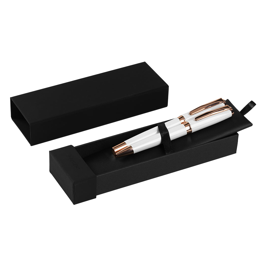 ARES, regent metalna hemijska i roler olovka u setu, bela - Bela