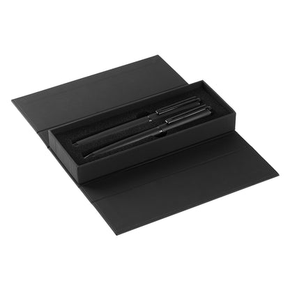 MAXIMUS, metalna hemijska i roler olovka u setu, crna - Crna