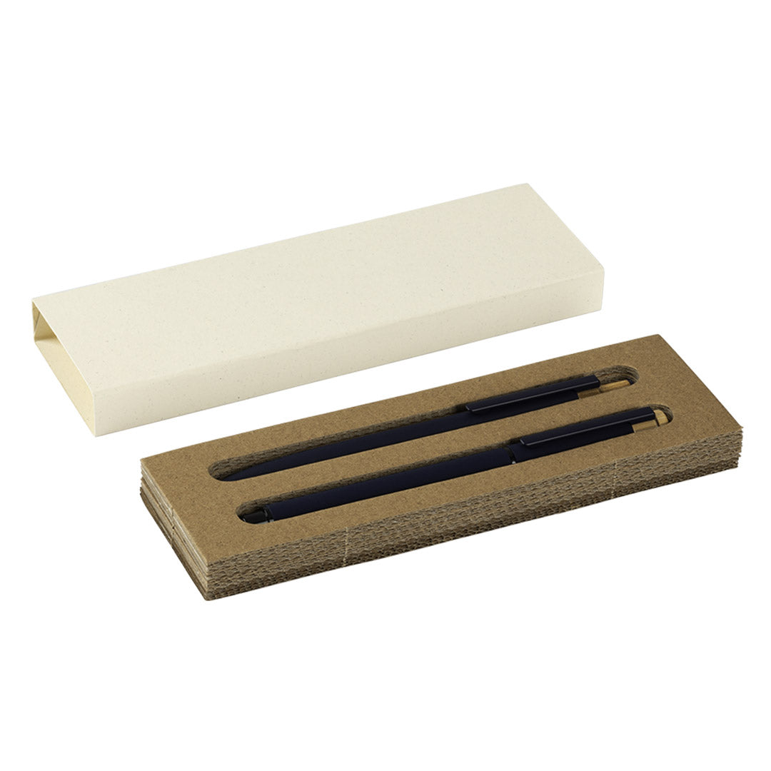 PRISMA, metalna hemijska i roler olovka u setu, plava - Plava