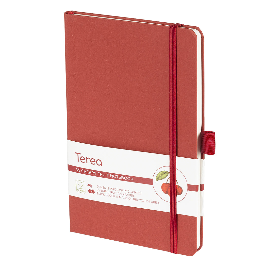 TEREA, notes a5, korica: mešavina bio materijala i papira, crveni - Crvena
