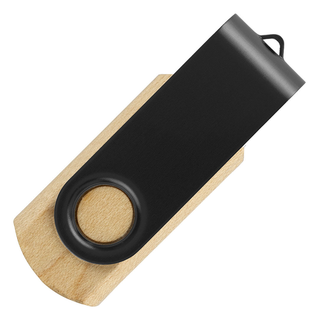 SMART WOOD, usb flash memorija, crna, 8GB - Crna