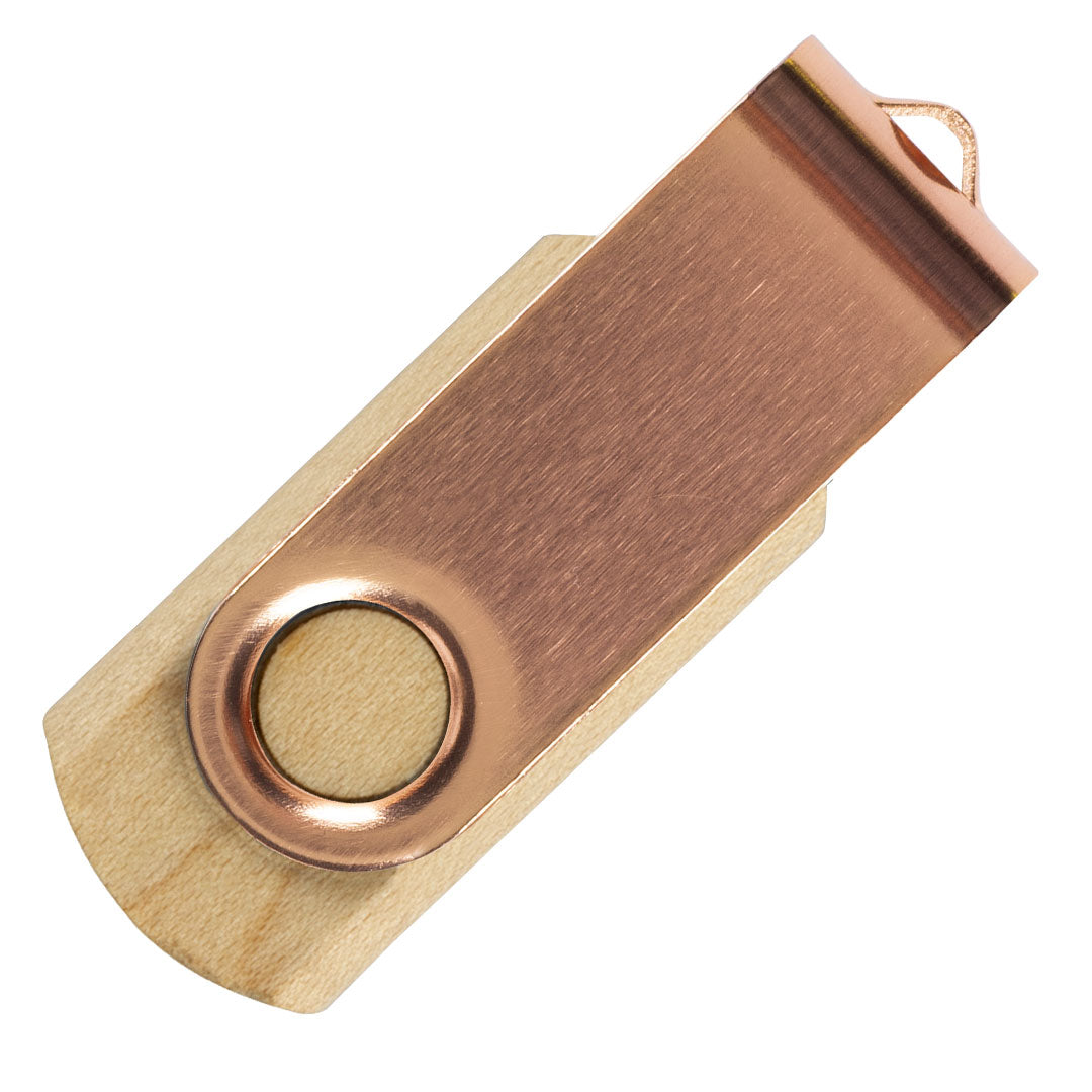 SMART WOOD, usb flash memorija, roze zlatna, 8GB - Zlatna
