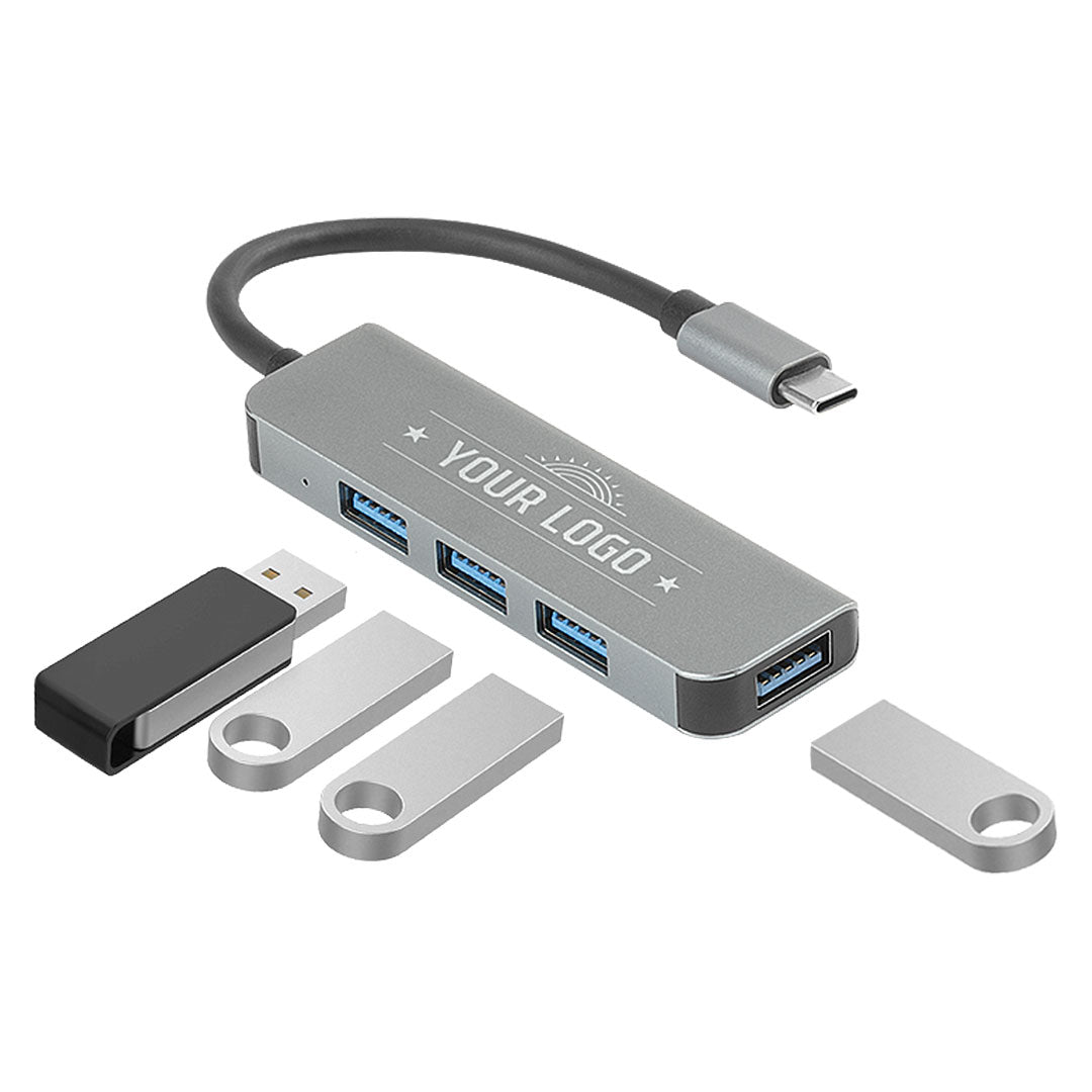 VOLT 4IN1, usb razdelnik sa 4 ulaza, tamno sivi