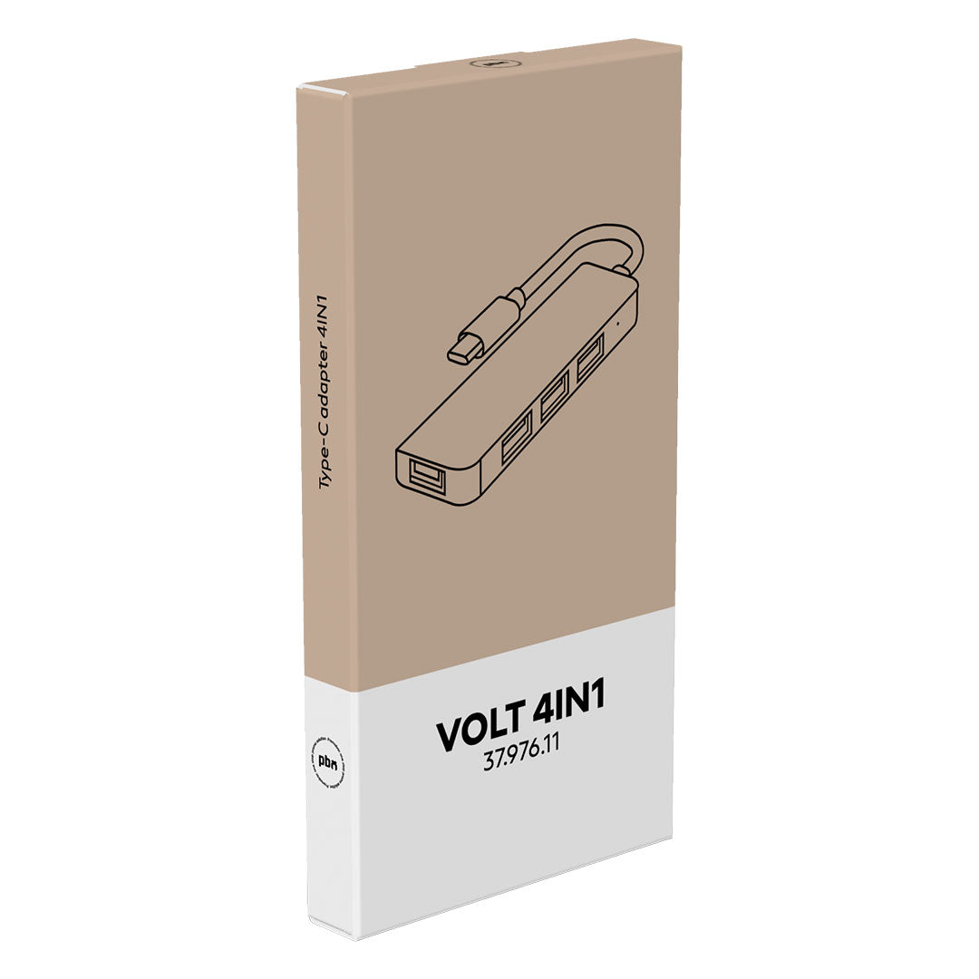 VOLT 4IN1, usb razdelnik sa 4 ulaza, tamno sivi
