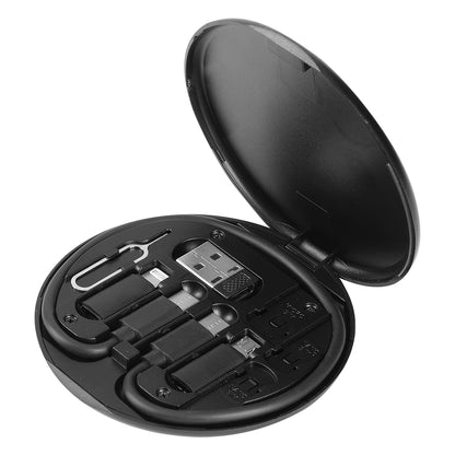 STOCK, plastična kutija sa adapterima i držač za mobilni telefon, crna - Crna