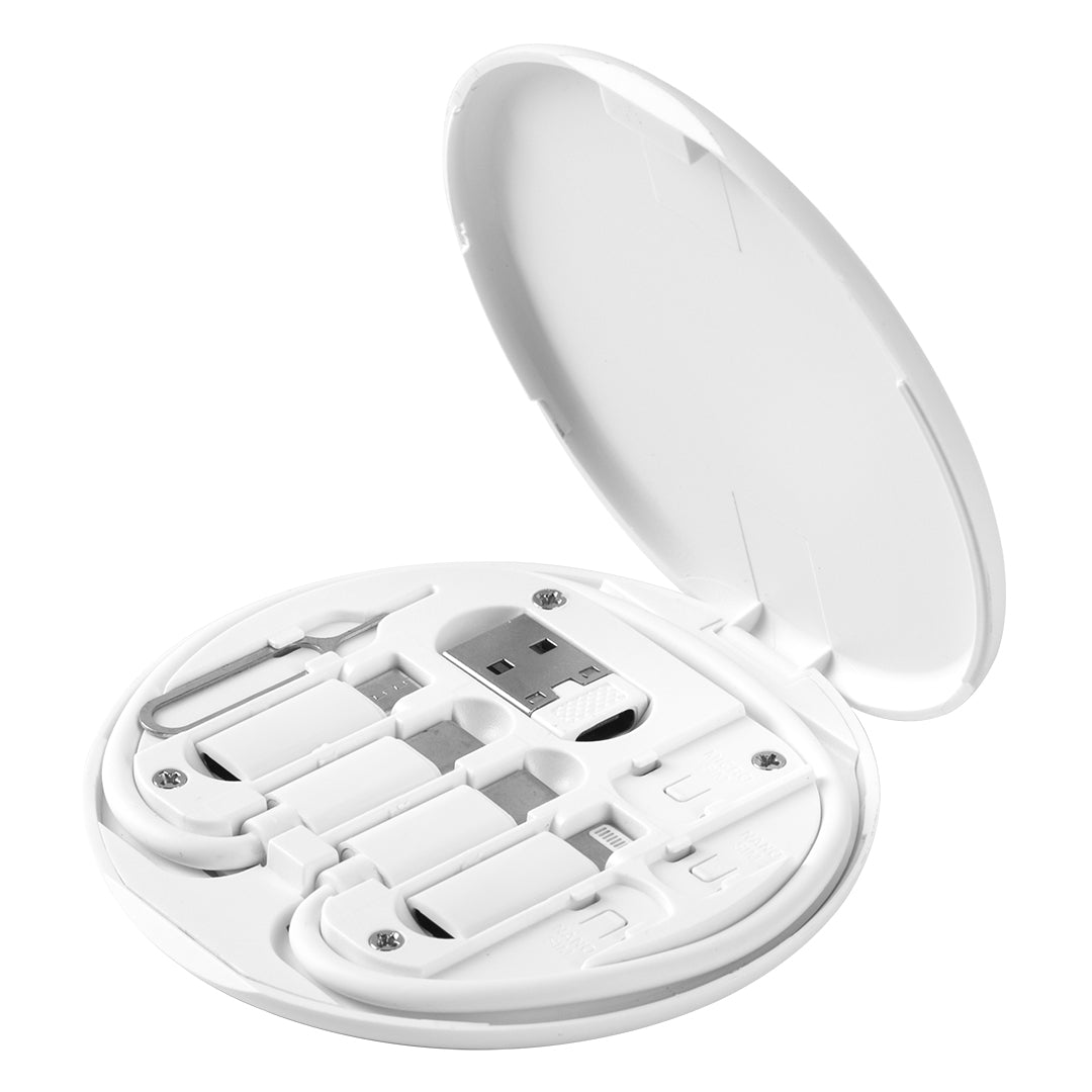 STOCK, plastična kutija sa adapterima i držač za mobilni telefon, bela - Bela