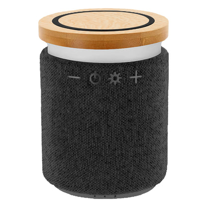 RUMBA, bežični zvučnik, 5w i bežični punjač, 15w, sa rgb svetlom, crni - Crna