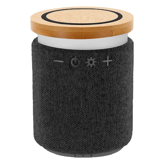 RUMBA, bežični zvučnik, 5w i bežični punjač, 15w, sa rgb svetlom, crni - Crna