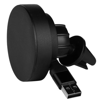 WADE, držač i bežični punjač mobilnih telefona za automobil, 15w sa magnetom, crni - Crna