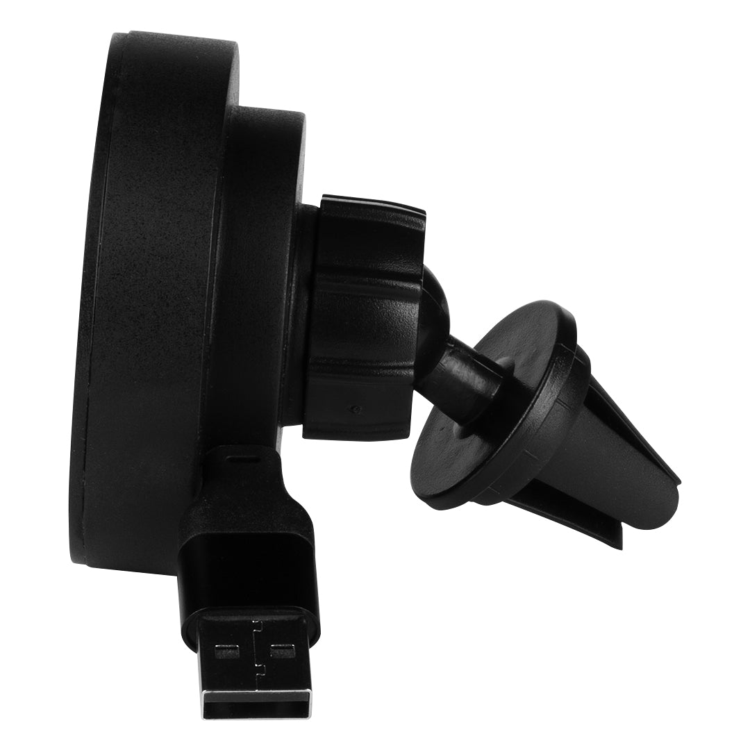 WADE, držač i bežični punjač mobilnih telefona za automobil, 15w sa magnetom, crni