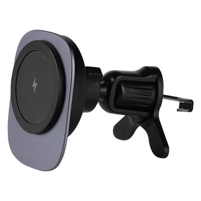 LANDO, držač i bežični punjač mobilnih telefona za automobil, tamno sivi - Siva