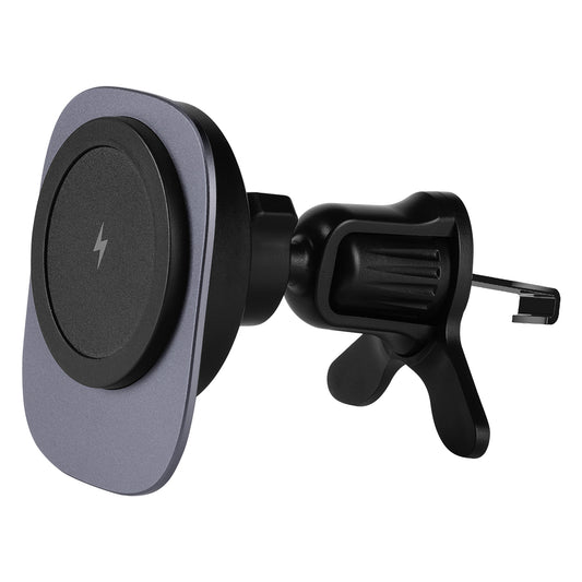 LANDO, držač i bežični punjač mobilnih telefona za automobil, tamno sivi - Siva