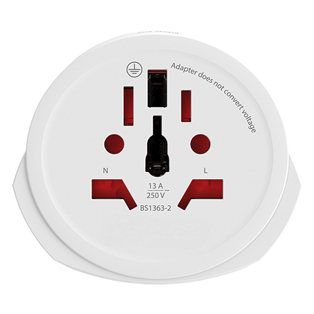 WORLD TO EUROPE, pojedinačni adapter, beli