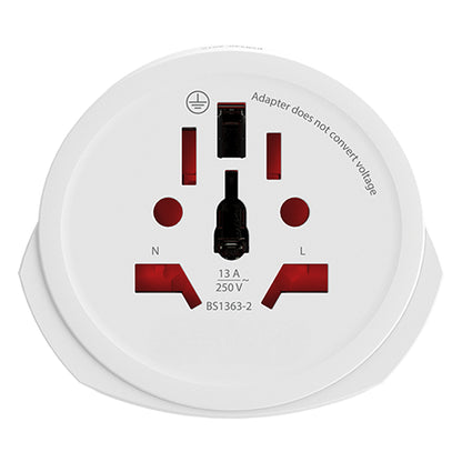 WORLD TO EUROPE, pojedinačni adapter, beli