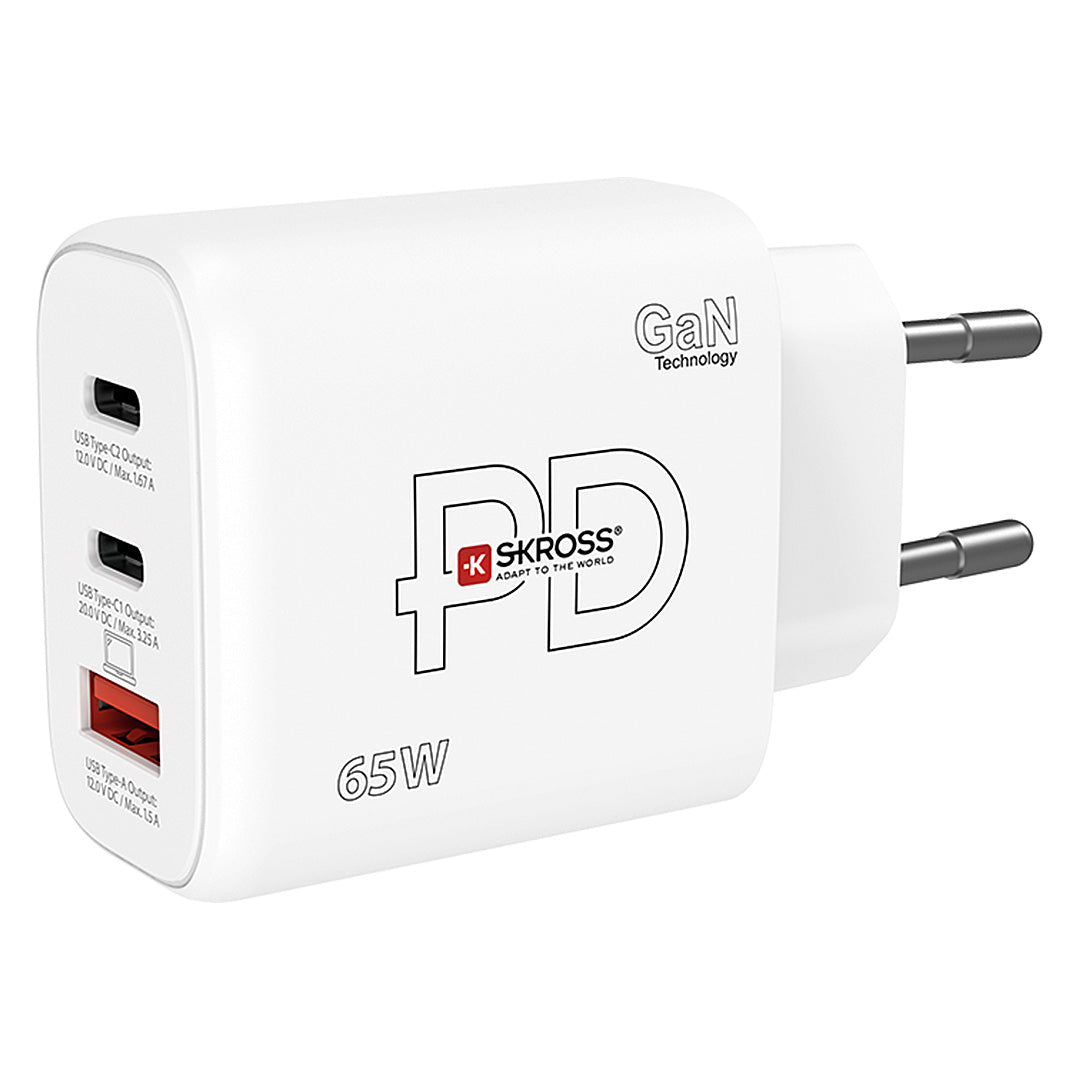 POWER CHARGER 65W PD EU, zidni punjač 65w, beli - Bela