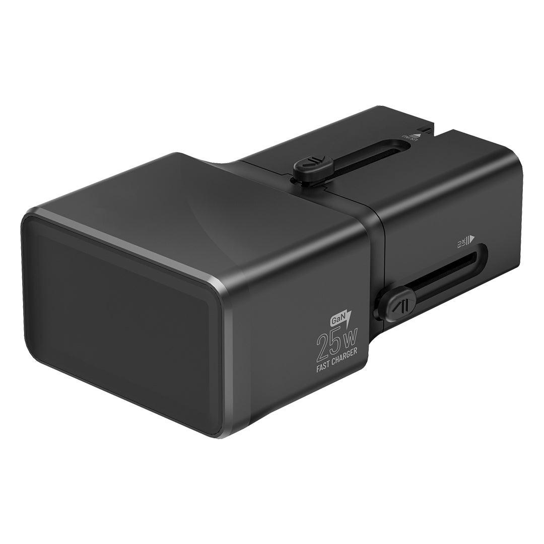 INTER CHARGER 25W, univerzalni putni zidni punjač, 25w, crni