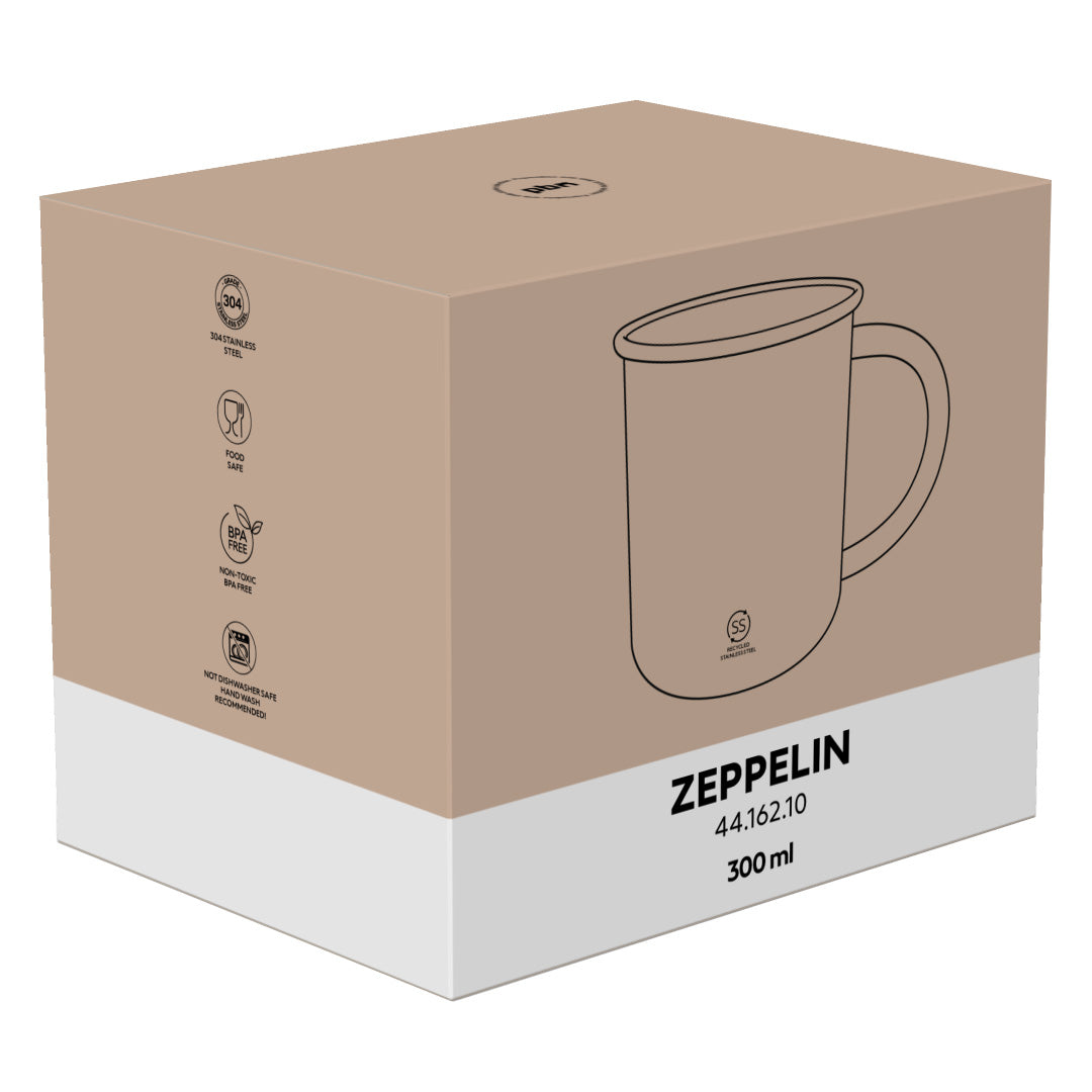 ZEPPELIN, metalna šolja, 400 ml, bela