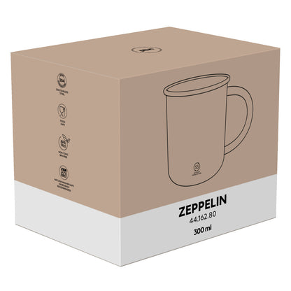 ZEPPELIN, metalna šolja, 400 ml, bela