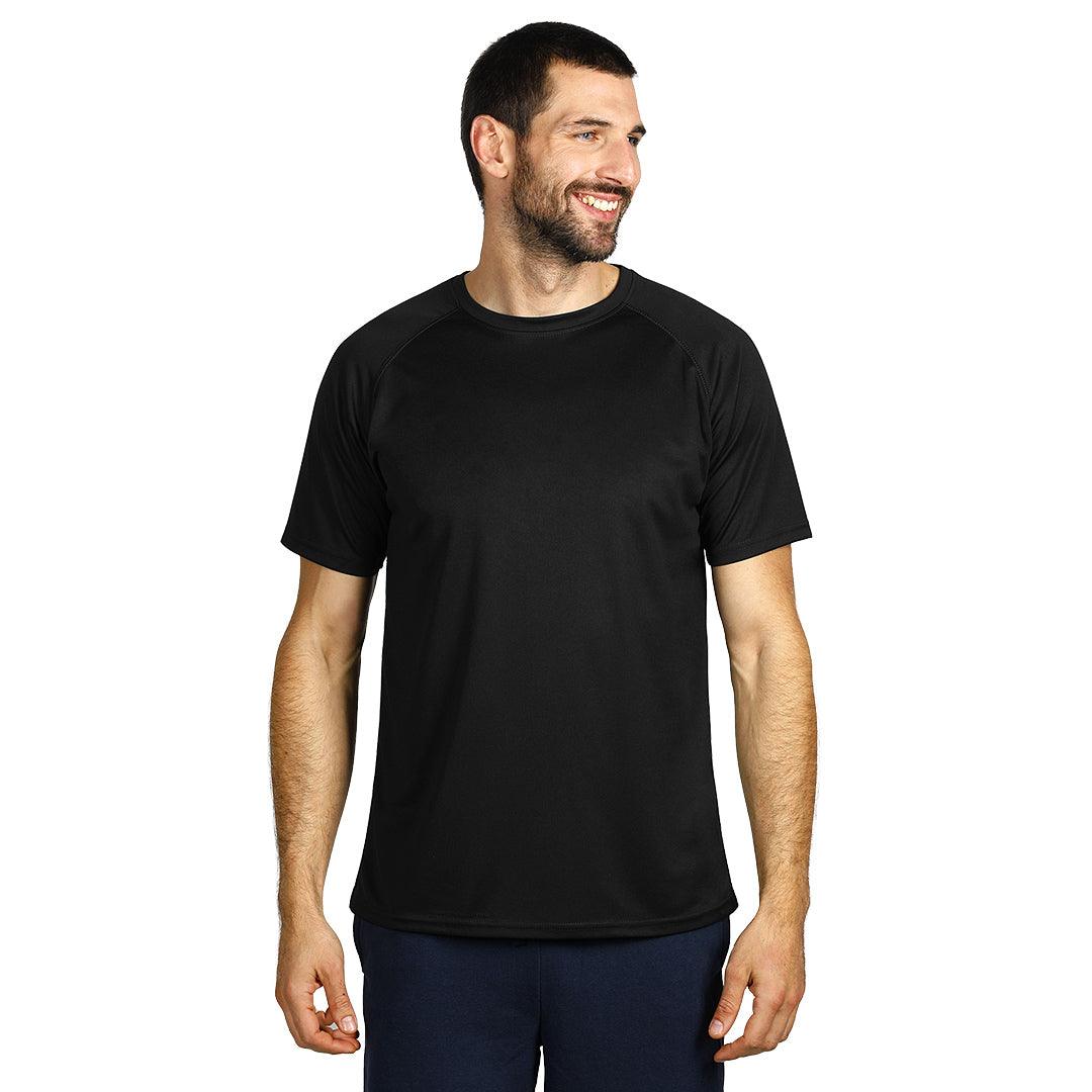 RECORD, sportska majica sa raglan rukavima, 130 g/m2, crna - Crna