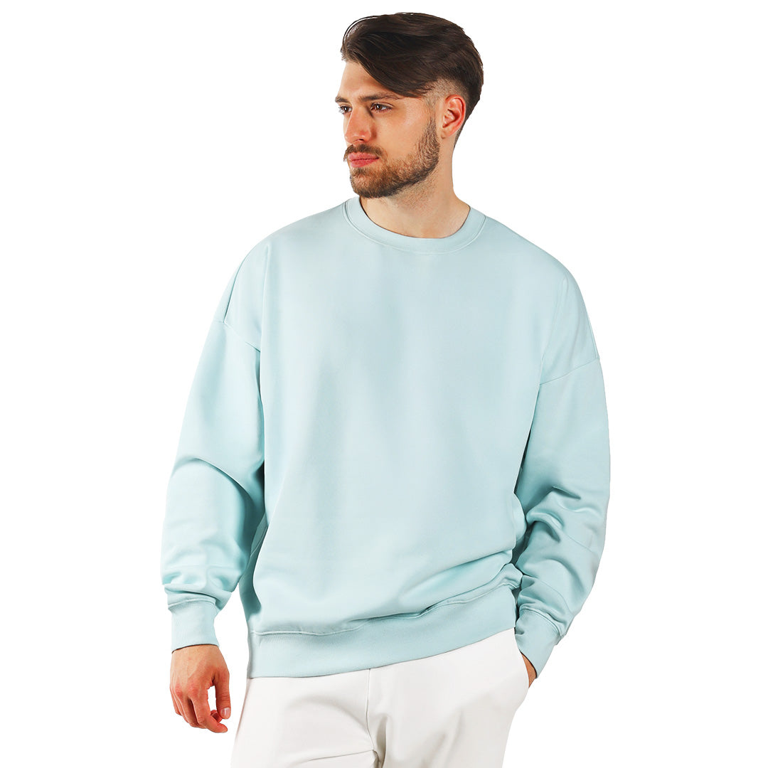 BIG, unisex široka dukserica od organskog pamuka, 300 g/m2, svetlo plava - Plava