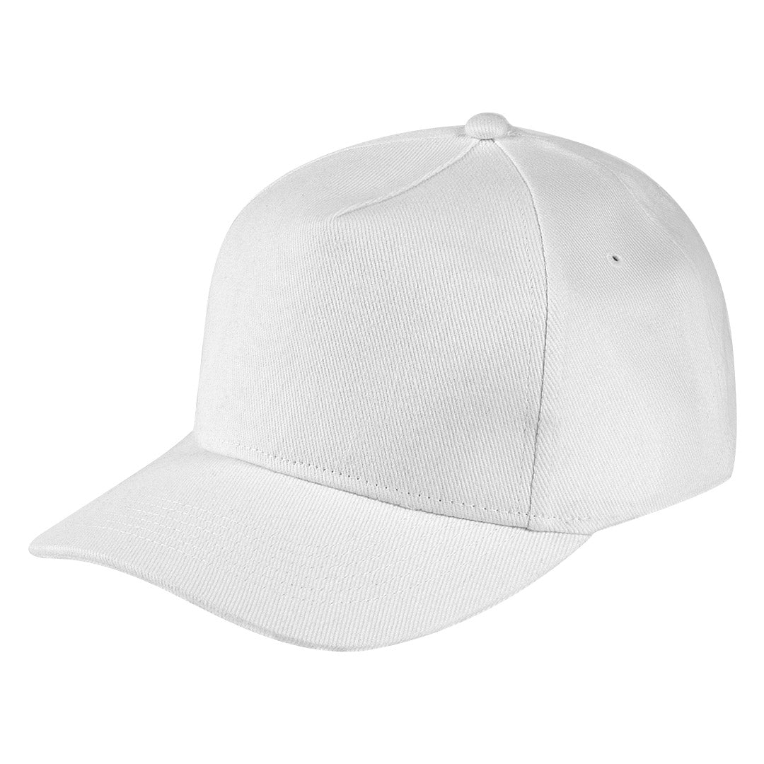 DANTE, kačket sa 5 panela, čičak kopča, beli - Bela