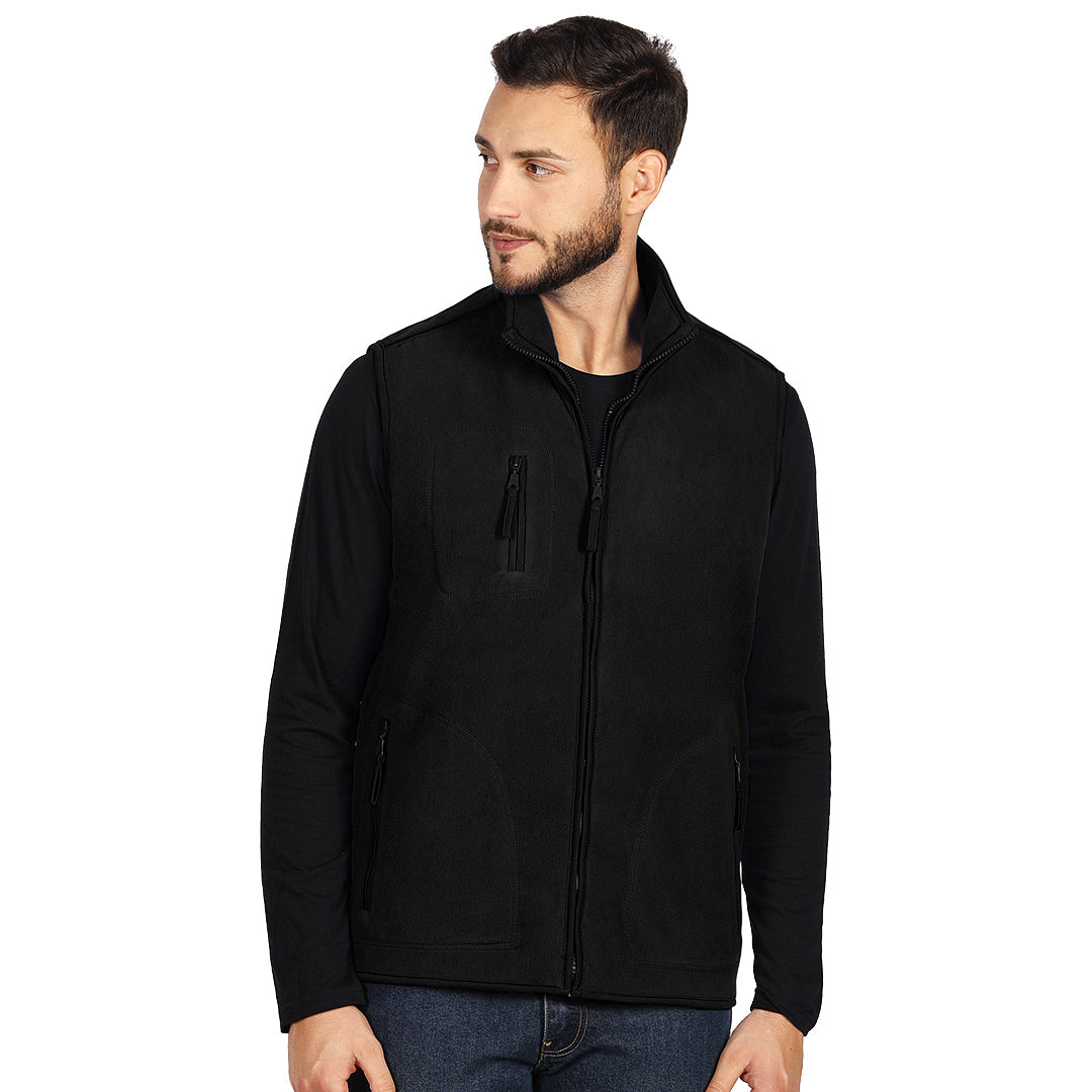 POLARIS VEST, prsluk od brušenog polara, 280 g/m2, crni - Crna
