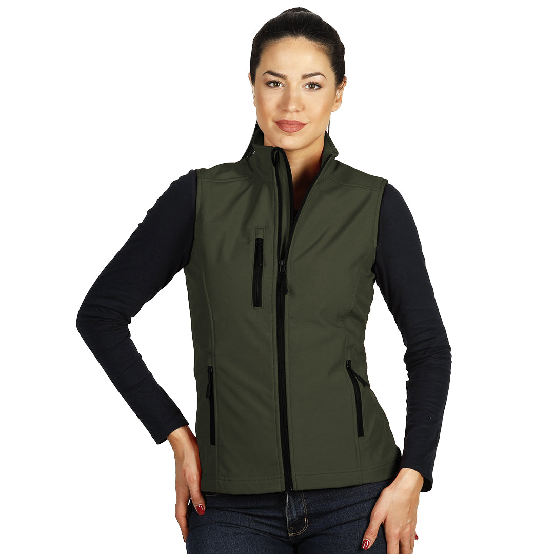 SKIPPER VEST WOMEN, ženski softshell prsluk, maslinasti - Zelena
