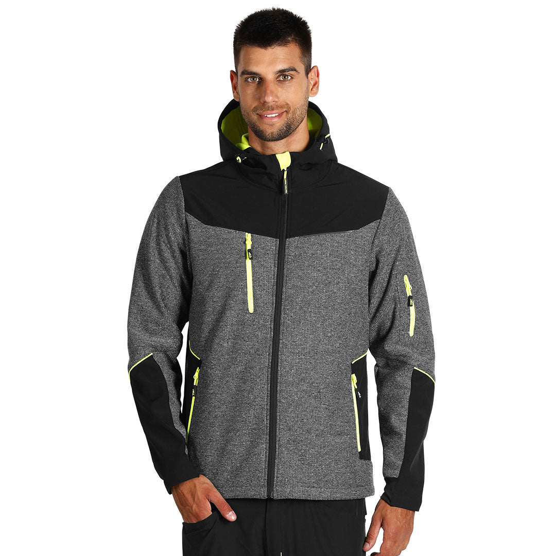 PANTHER GREY JACKET, softshell jakna sa kapuljačom, neon žuta - Žuta