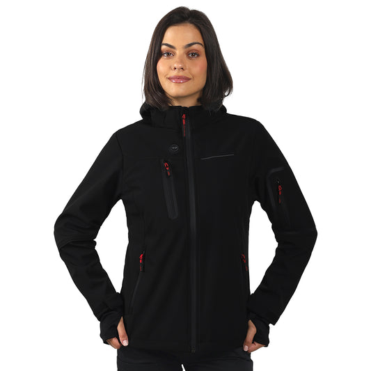 PANTHER THERMO WOMEN, ženska softshell jakna sa ugrađenim grejačima, crna - Crna