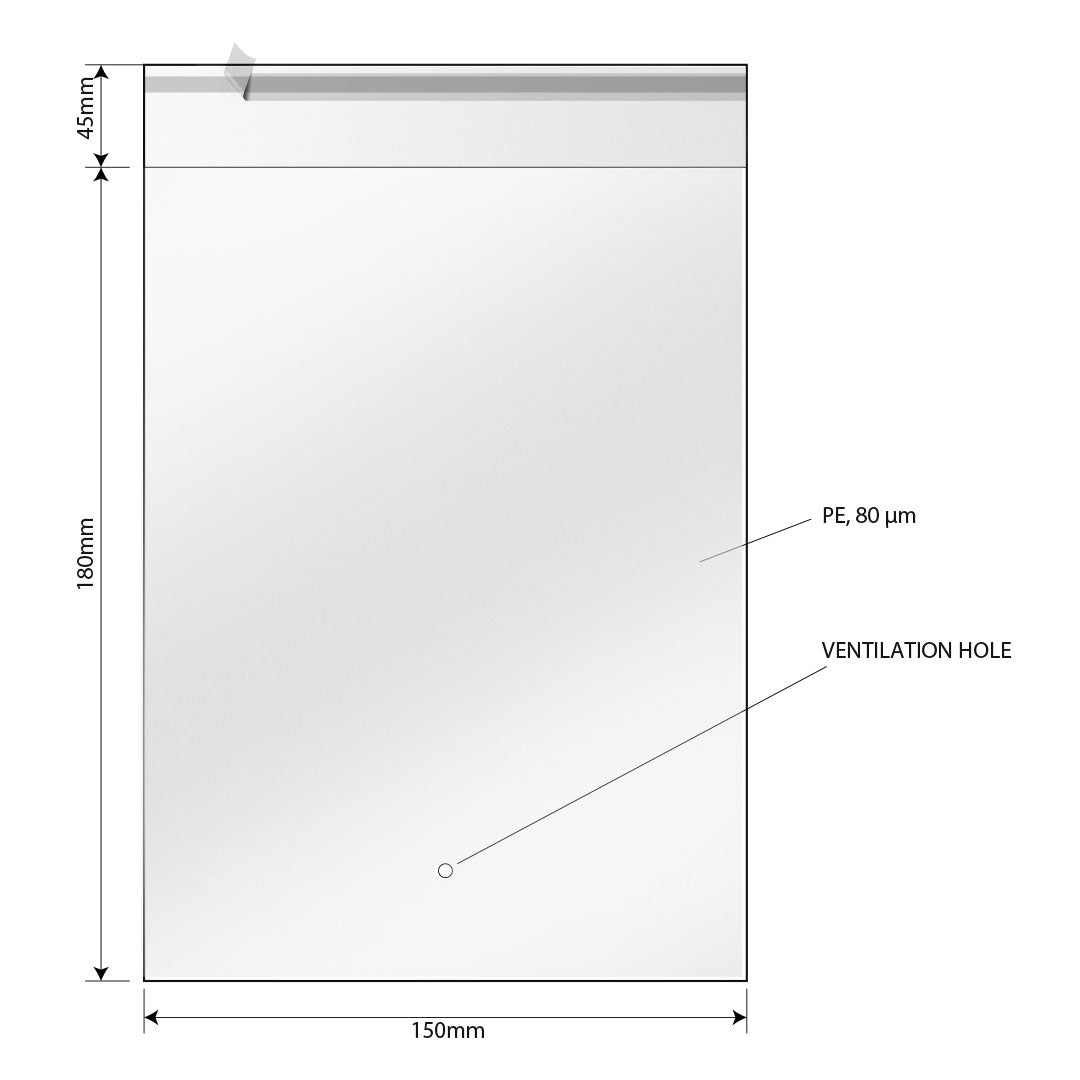 POLY BAG 15 x 18, kesa za pakovanje pure krpice, 100 kom, transparentni