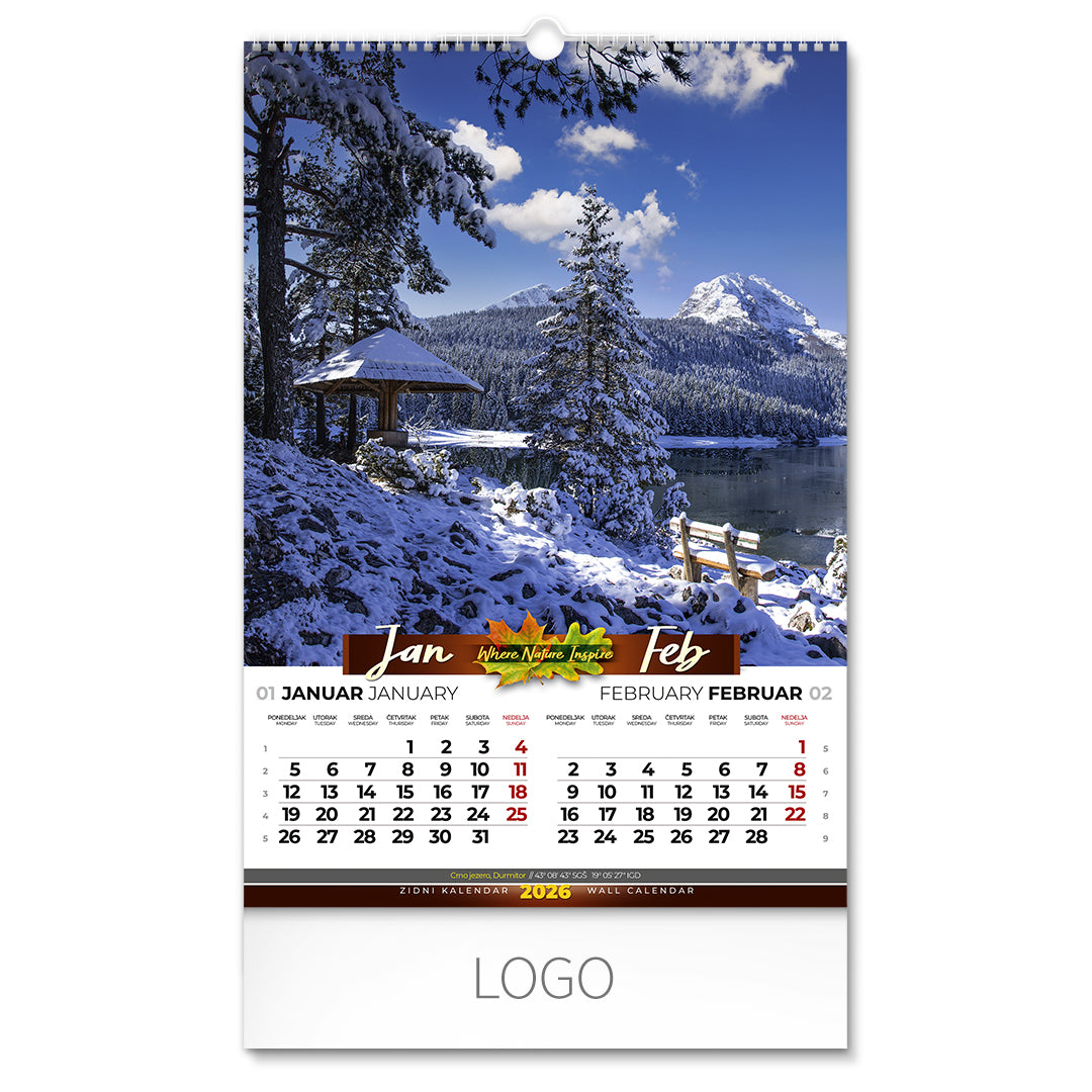 PRIRODA 01, zidni kalendar: 7 listova, dvomesečni