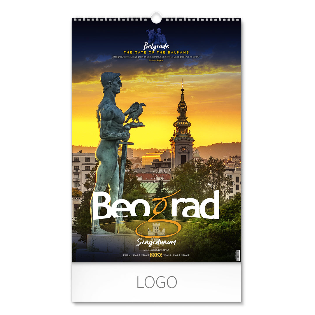 BEOGRAD, zidni kalendar: 13 listova, mesečni - Nedefinisano